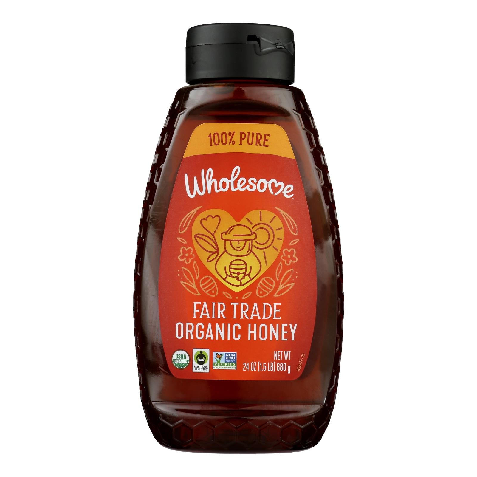 Wholesome! Organic Honey - Case of 6 - 24 Ounce
