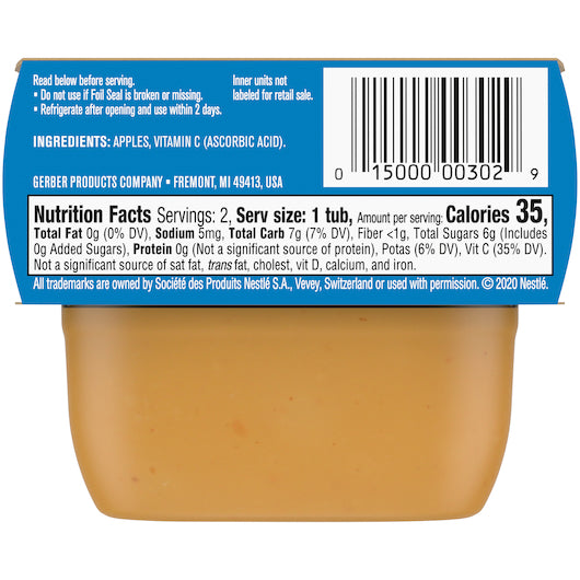 (2 Pack of 2 Oz) Gerber 1st Foods Apple Baby Food 4 Ounce Size - 8 Per Case.