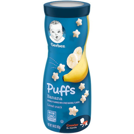 Gerber Graduates Cereal Snacks Banana Puffs 1.48 Ounce Size - 6 Per Case.
