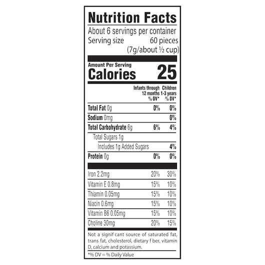 Gerber Graduates Cereal Snacks Vanilla Puffs 1.48 Ounce Size - 6 Per Case.