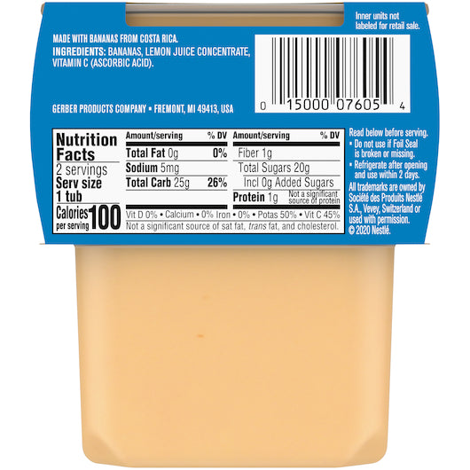(2 pack of 4 Oz) Gerber 2nd Foods Banana Baby Food 8 Ounce Size - 8 Per Case.
