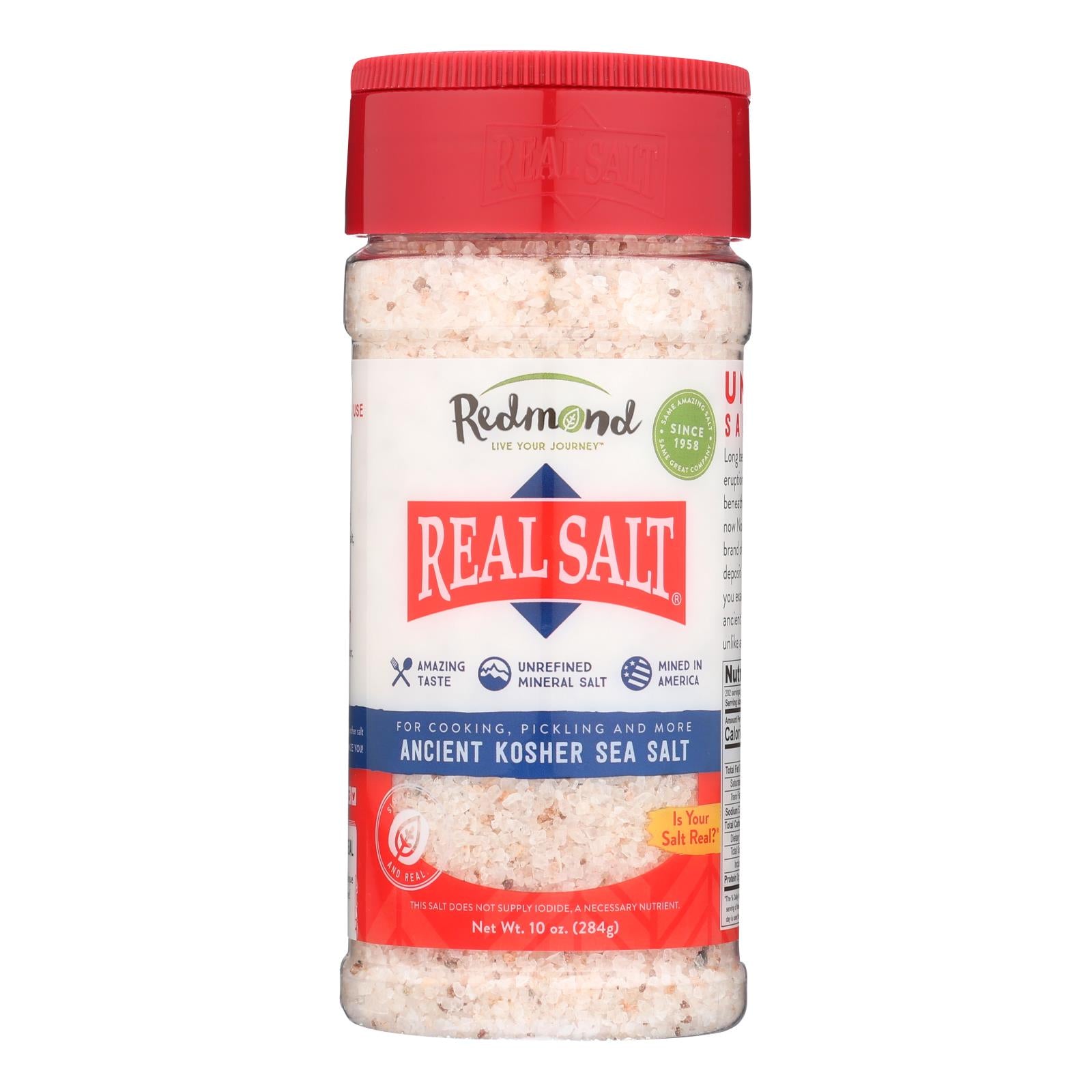 Redmond's Kosher Salt - Case of 6 - 10 Ounce