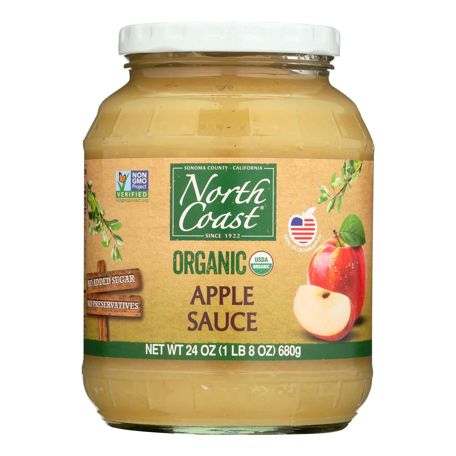 North Coast Organic Apple Sauce - Case of 12 - 24 Fluid Ounce