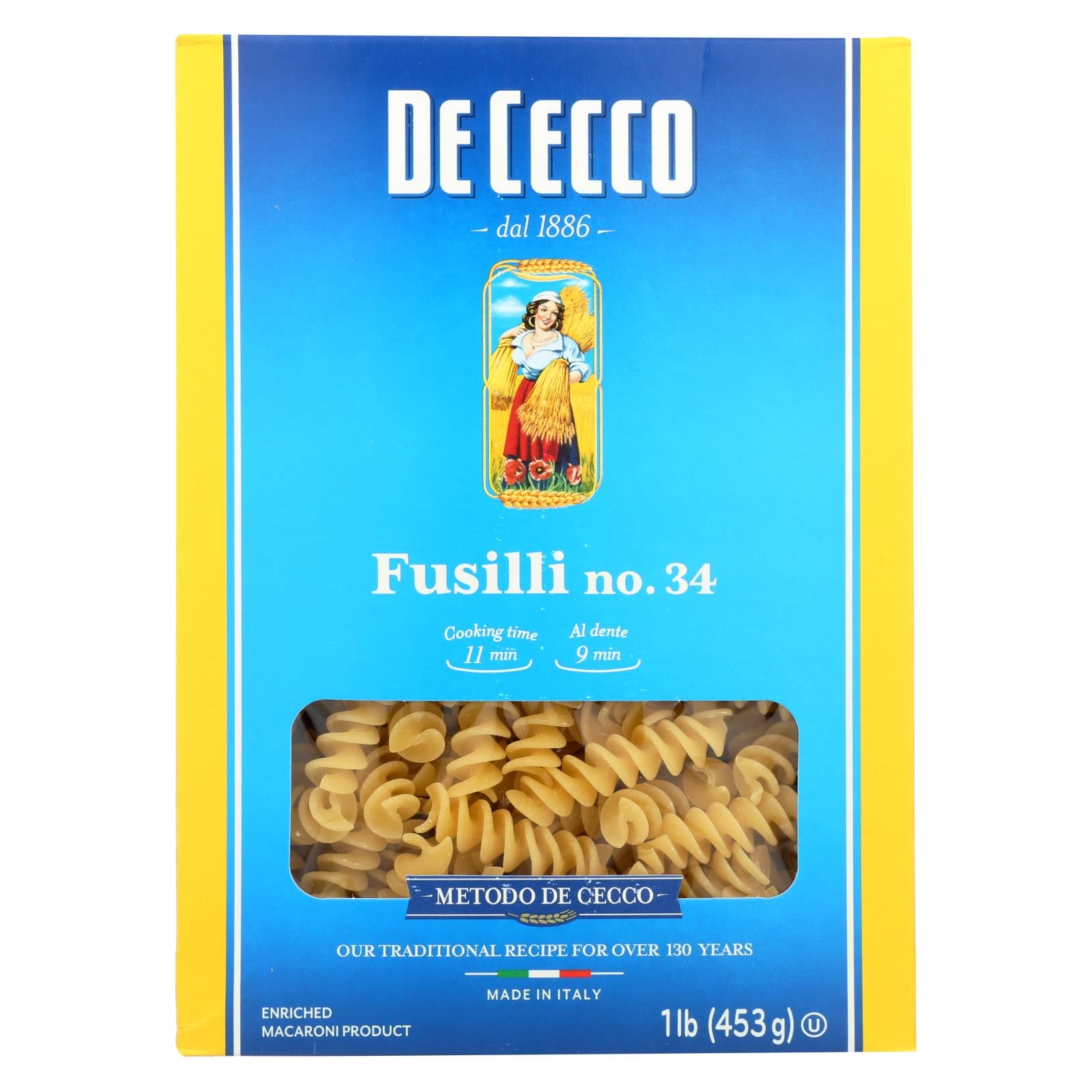 De Cecco Pasta - Pasta - Fusilli - Case of 12 - 16 Ounce