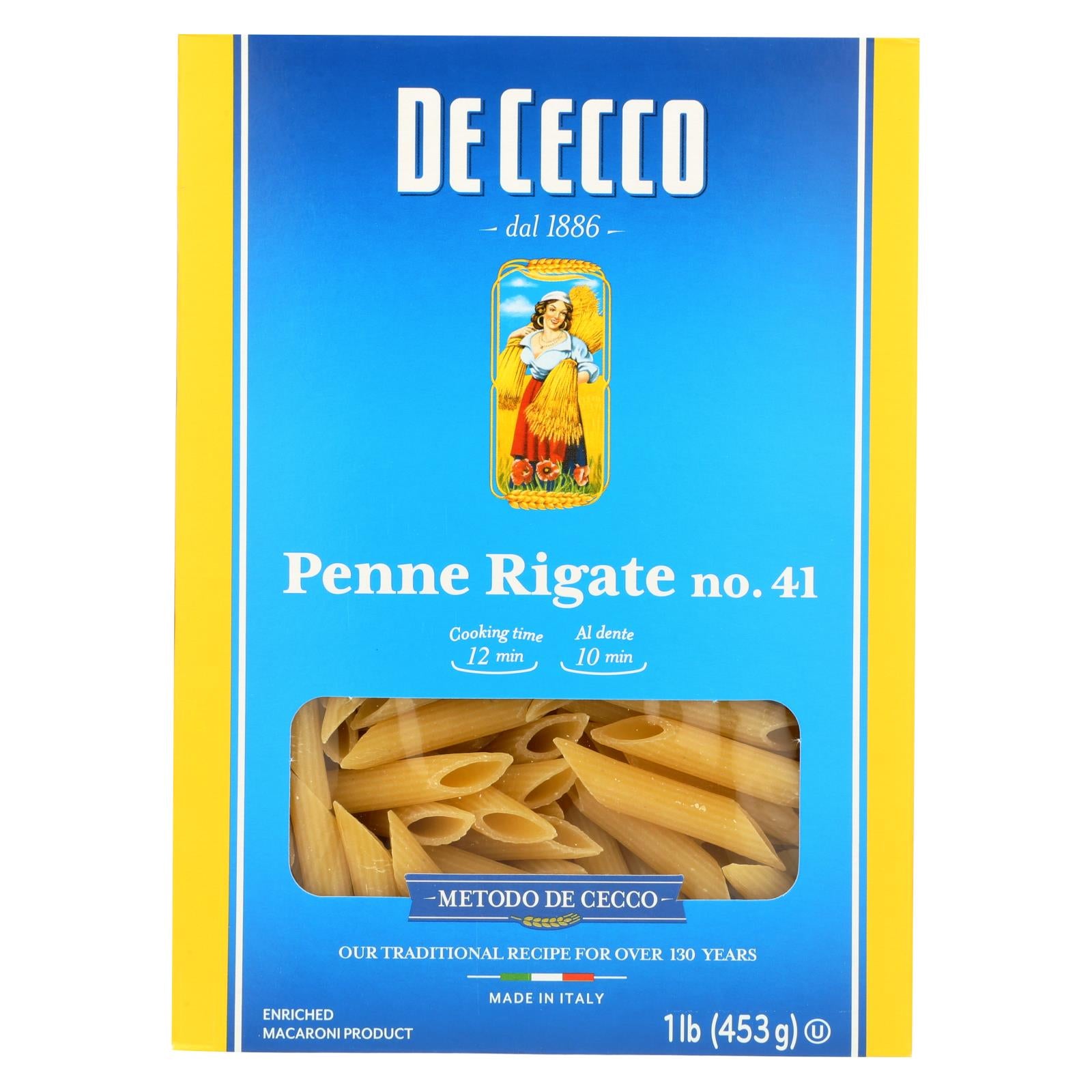De Cecco Pasta - Pasta - Penne Rigate - Case of 12 - 16 Ounce