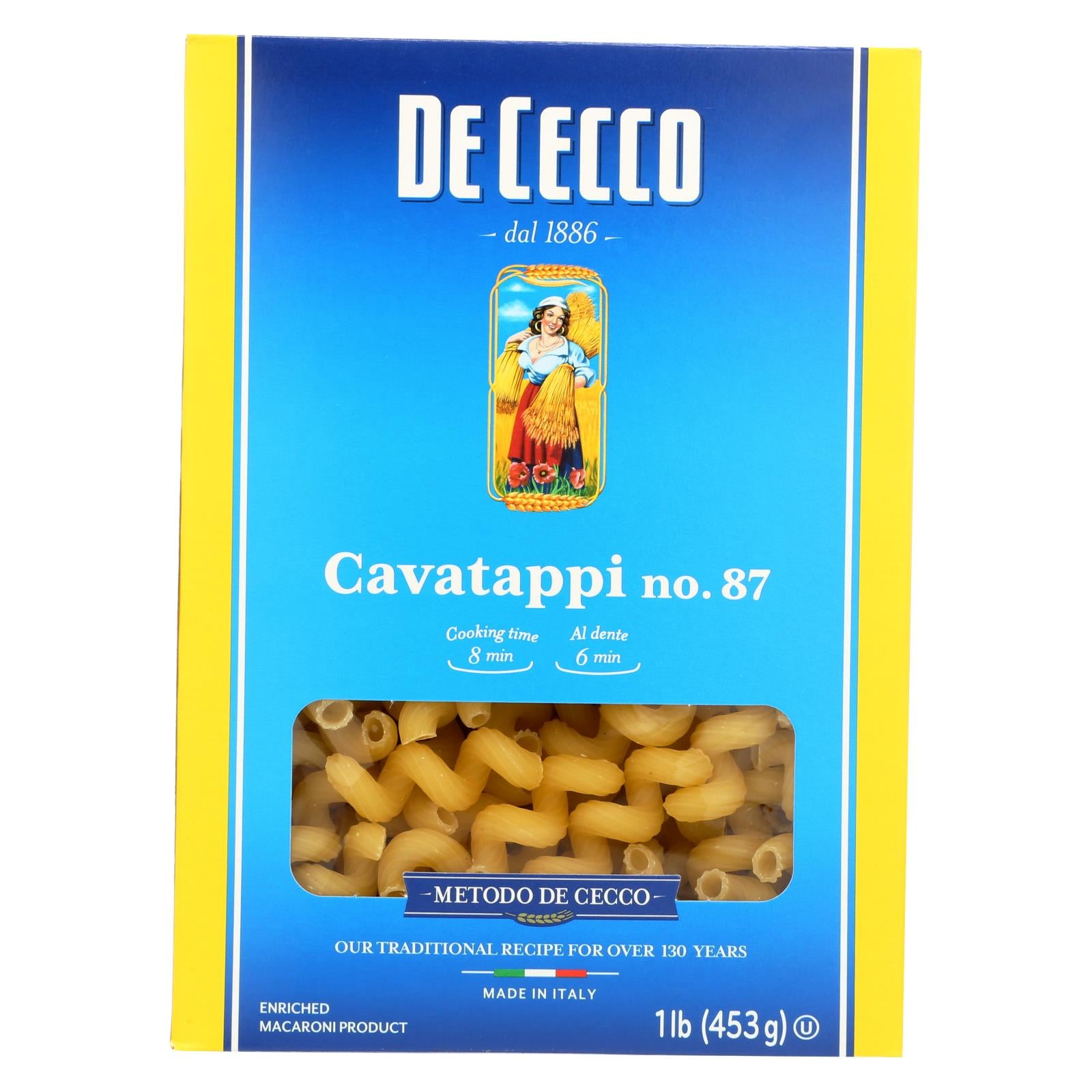 De Cecco Pasta - Pasta - Cavatappi - Case of 12 - 16 Ounce