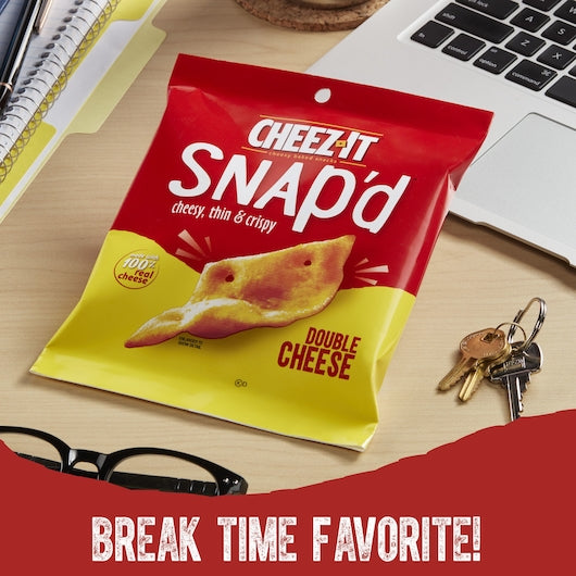Kellogg's Cheez It Snap'd Double Cheese Crackers 2.2 Ounce Size - 6 Per Case.