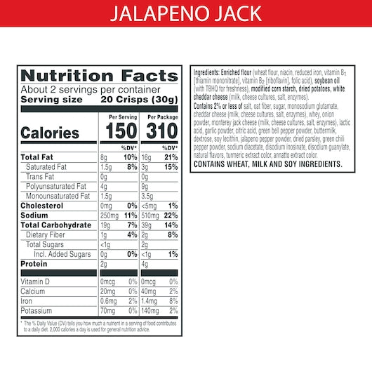 Kellogg's Cheez It Snap'd Jalapeno Jack Crackers, 2.2 Ounce Size - 6 Per Case.