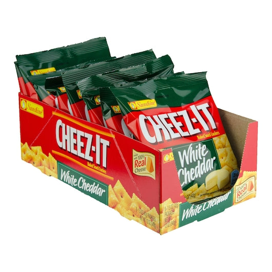Kellogg's Cheez It Crackers White Cheddar 1.5 Ounce Size - 48 Per Case.