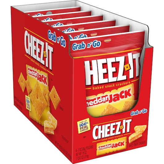 Sunshine Cheez-It Cheddar Jack Cracker, 3 Ounces- 36 Per Case.