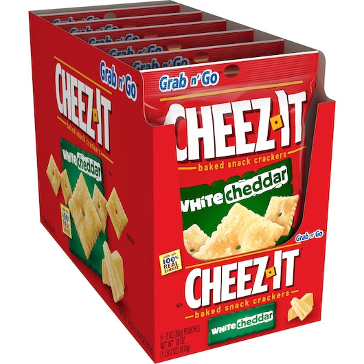 Sunshine Cheez-It White Cheddar Snack Crackers, 3 Ounces - 36 Per Case.