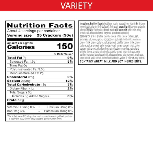 Cheez-It Sharp Cheddar & Parmesan Snack Mix, 4.3 Ounces - 6 Per Case.