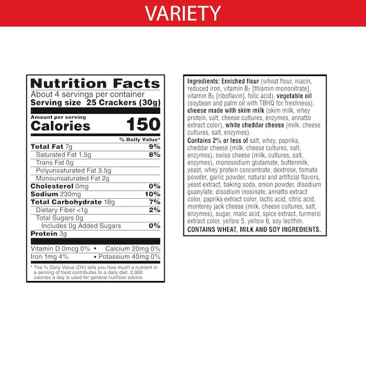 Cheez-It DuCheddar & Baby Swiss Cracker, 4.3 Ounces- 6 Per Case.