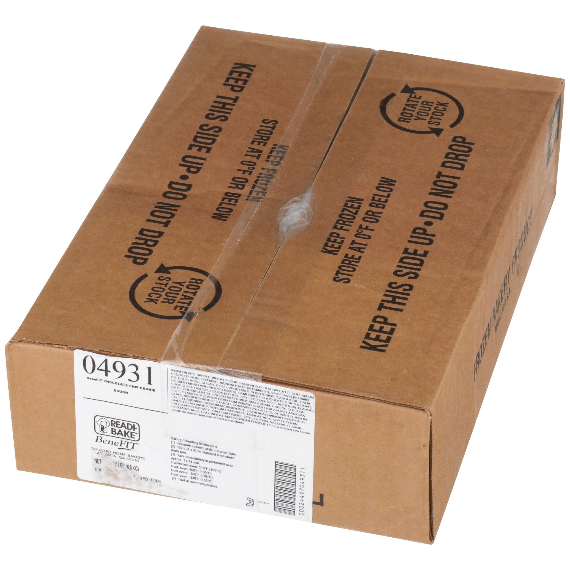 Benefit Whole Grain Chocolate Chip Cookie Dough 1.33 Ounce Size - 180 Per Case.