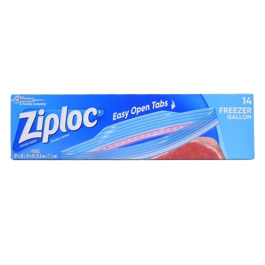 Ziploc Gallon Freezer Bag 14 Count Packs - 12 Per Case.