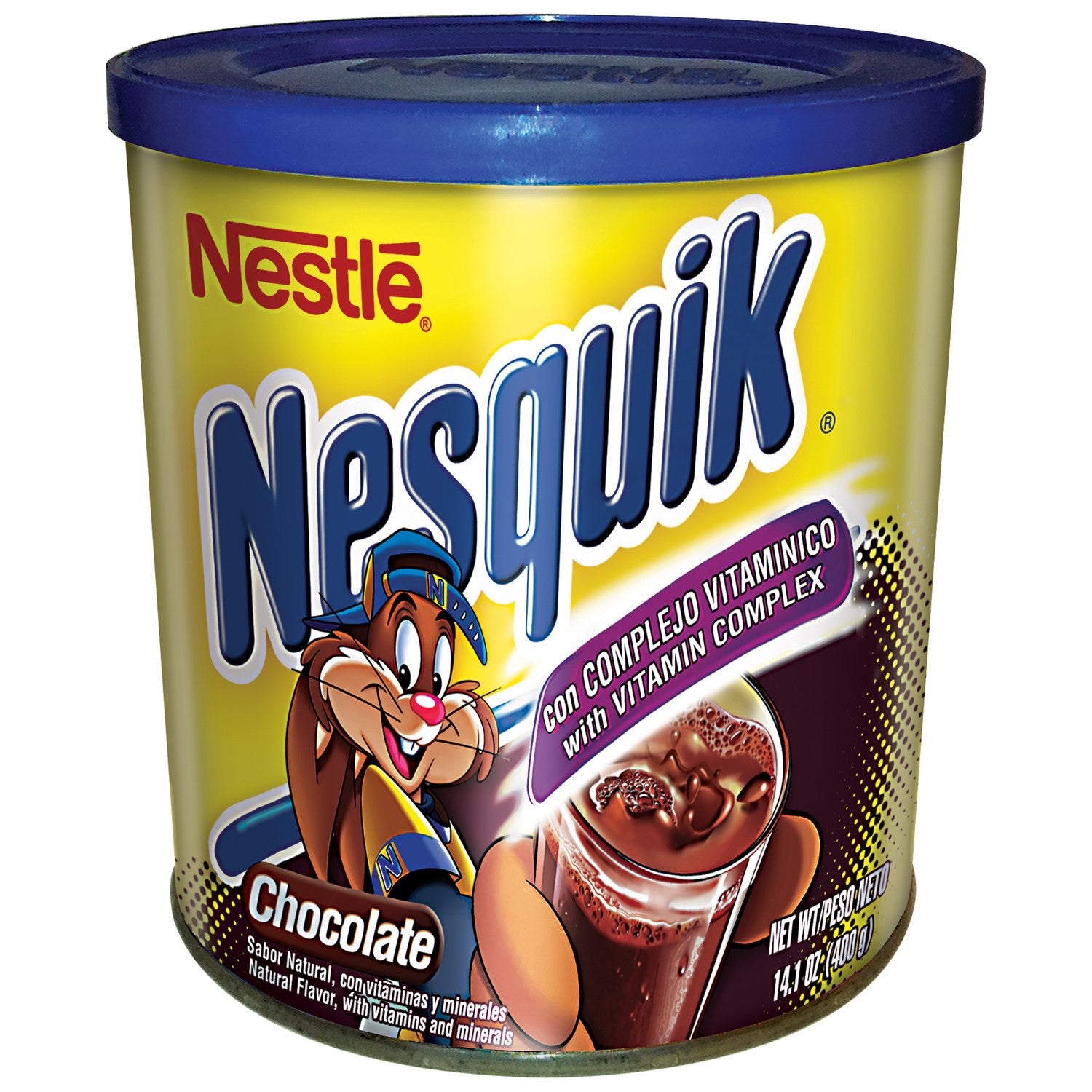 Nesquik Chocolate Flavored Powder Canisters 14.1 Ounce Size - 12 Per Case.