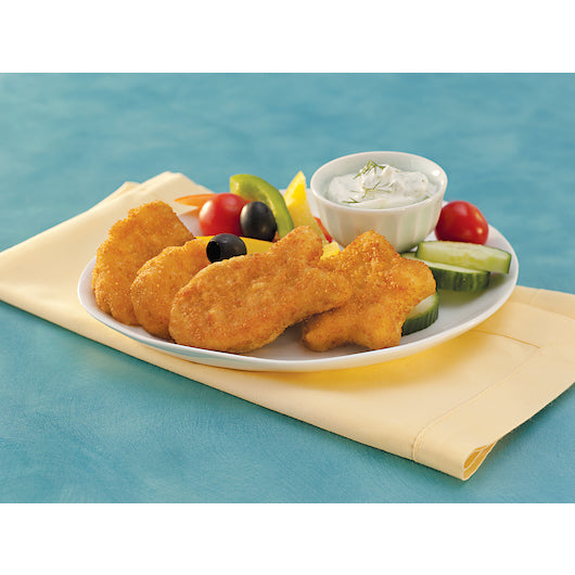 Ocean Treasures Oven Ready Pollock Whole Grain Child Nutrition 10 Pound Each - 1 Per Case.