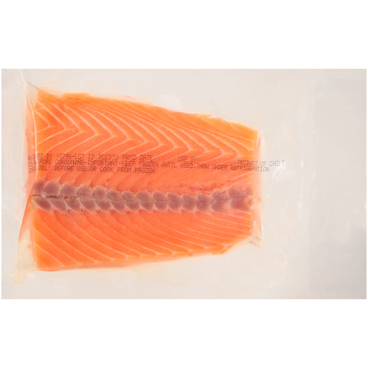 Trident Seafoods 8 Ounce Portion Boneless Skinless Raw Atlantic Salmon 10 Pound Each - 1 Per Case.