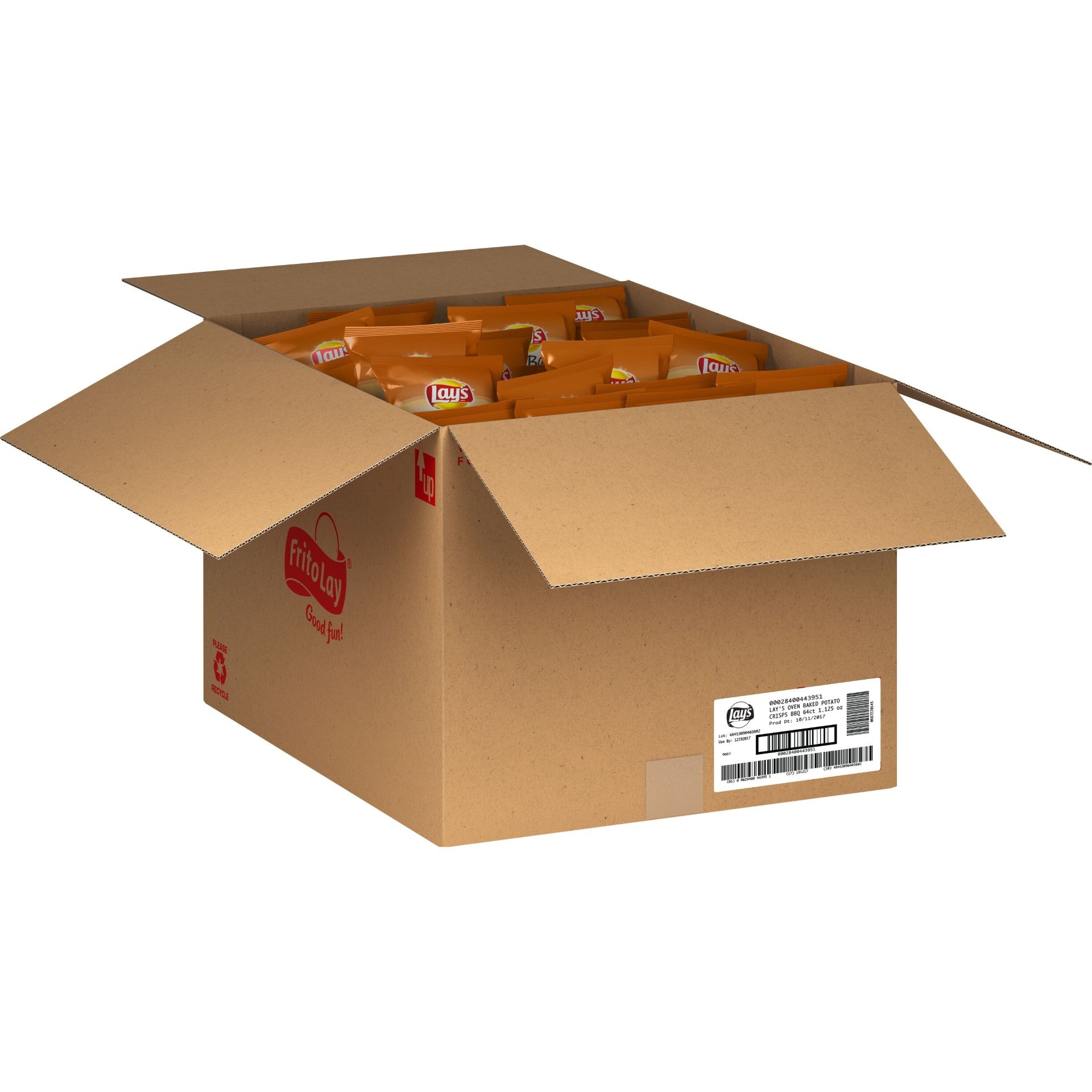 Lay's Baked Potato Crisps BBQ 1.125 Ounce Size - 64 Per Case.