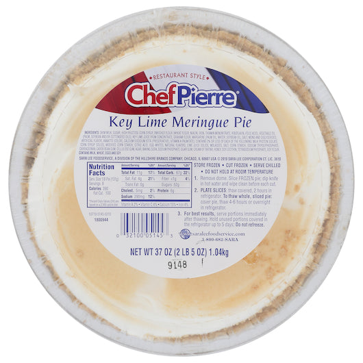 Chef Pierre Key Lime Meringue 10" Pie 37 Ounce Size - 6 Per Case.