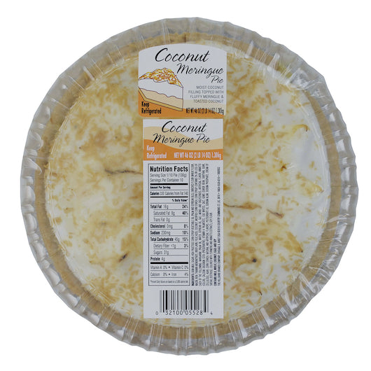 Chef Pierre Coconut Meringue Pie 10" 46 Ounce Size - 4 Per Case.