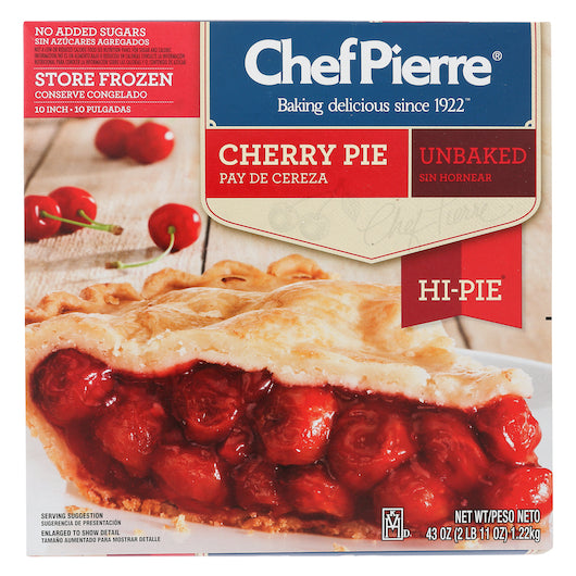 Chef Pierre Hi-Pie No Sugar Added Made With Splenda 10" Pie 2.687 Pound Each - 6 Per Case.