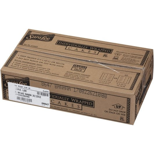 Sara Lee Individually Wrapped Iced Banana Cake 2.25 Ounce Size - 24 Per Case.