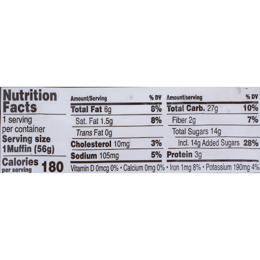 Chef Pierre Whole Grain Double Chocolate Muffin Individually Wrapped 2 Ounce Size - 48 Per Case.