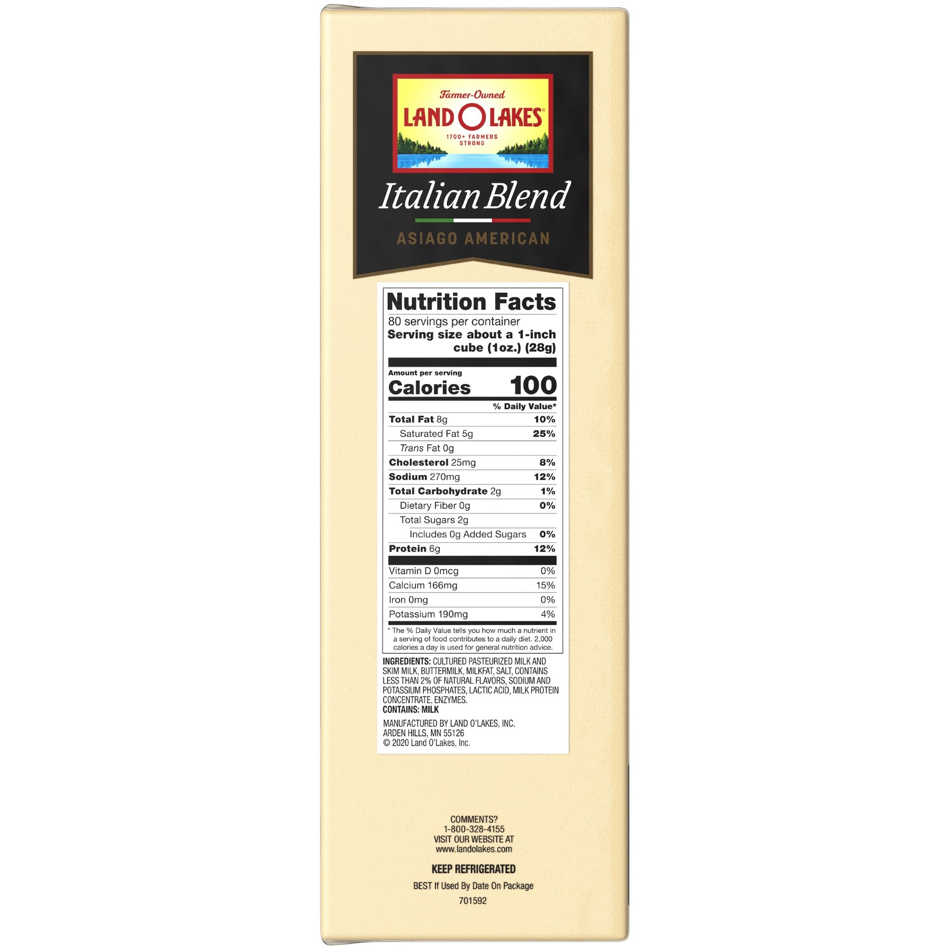 Deli Land-O-Lakes® Italian Blend Cheese Product (white Loaf) 5 Pound Each - 2 Per Case.