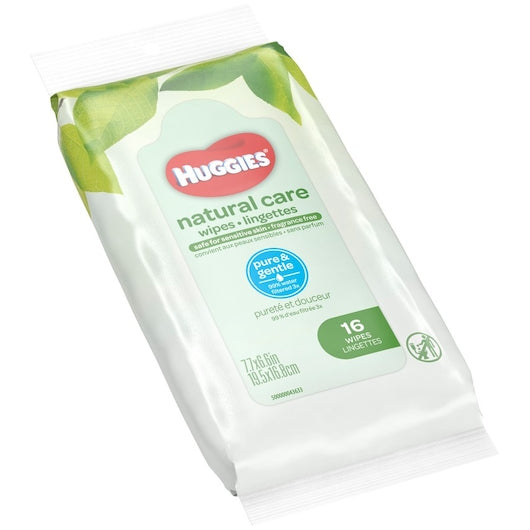 Huggies Natural Care Fragrance Free Travel Pack - 16 Per Case.