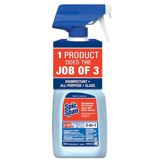 Spic & Span 3-In-1 Disinfecting All-Purpose Spray And Glass Cleaner 32 Ounce Bottle - 8 Per Case.