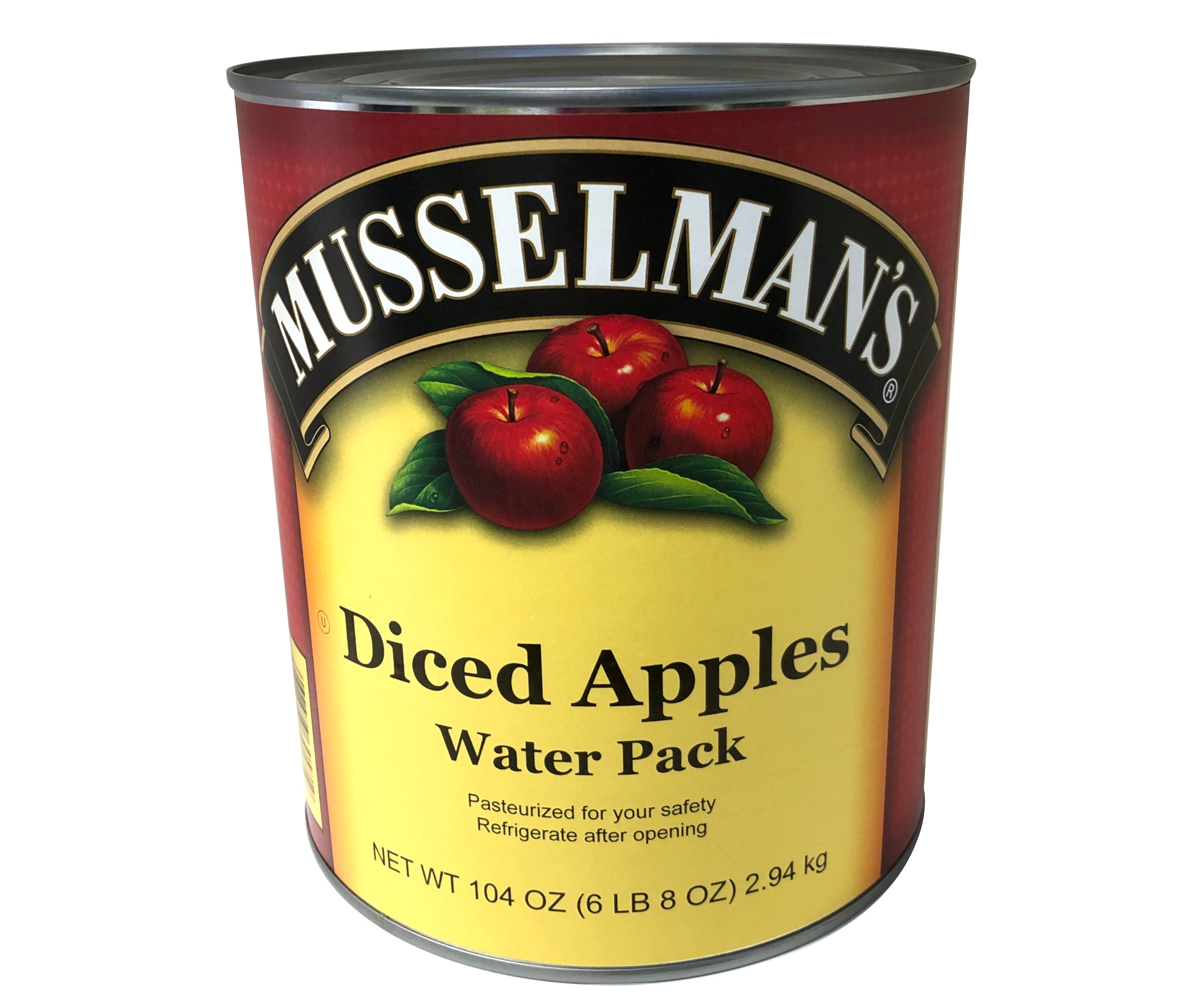Musselman's Diced Apples Water Cans 104 Ounce Size - 3 Per Case.