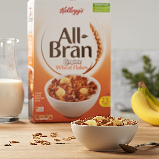 Kellogg's All Bran Cereal Complete Wheat Flakes 43 Ounce Size - 4 Per Case.