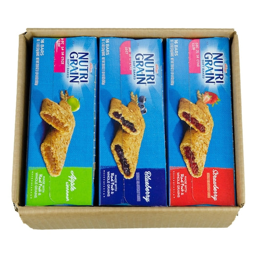 Kellogg's Nutri Grain Soft Baked Breakfast Bars Variety 1 Count Packs - 48 Per Case.
