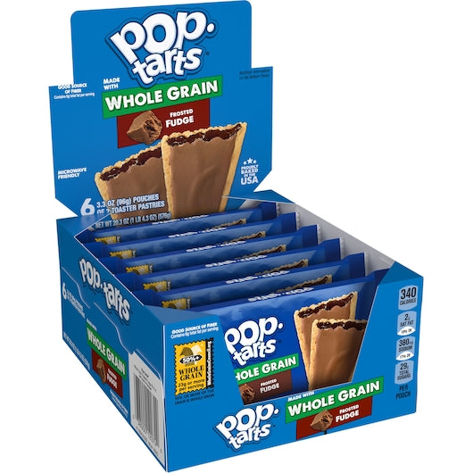 Kellogg's Pop Tarts Whole Grain Frosted Chocolate Fudge 3.4 Ounce Size - 72 Per Case.