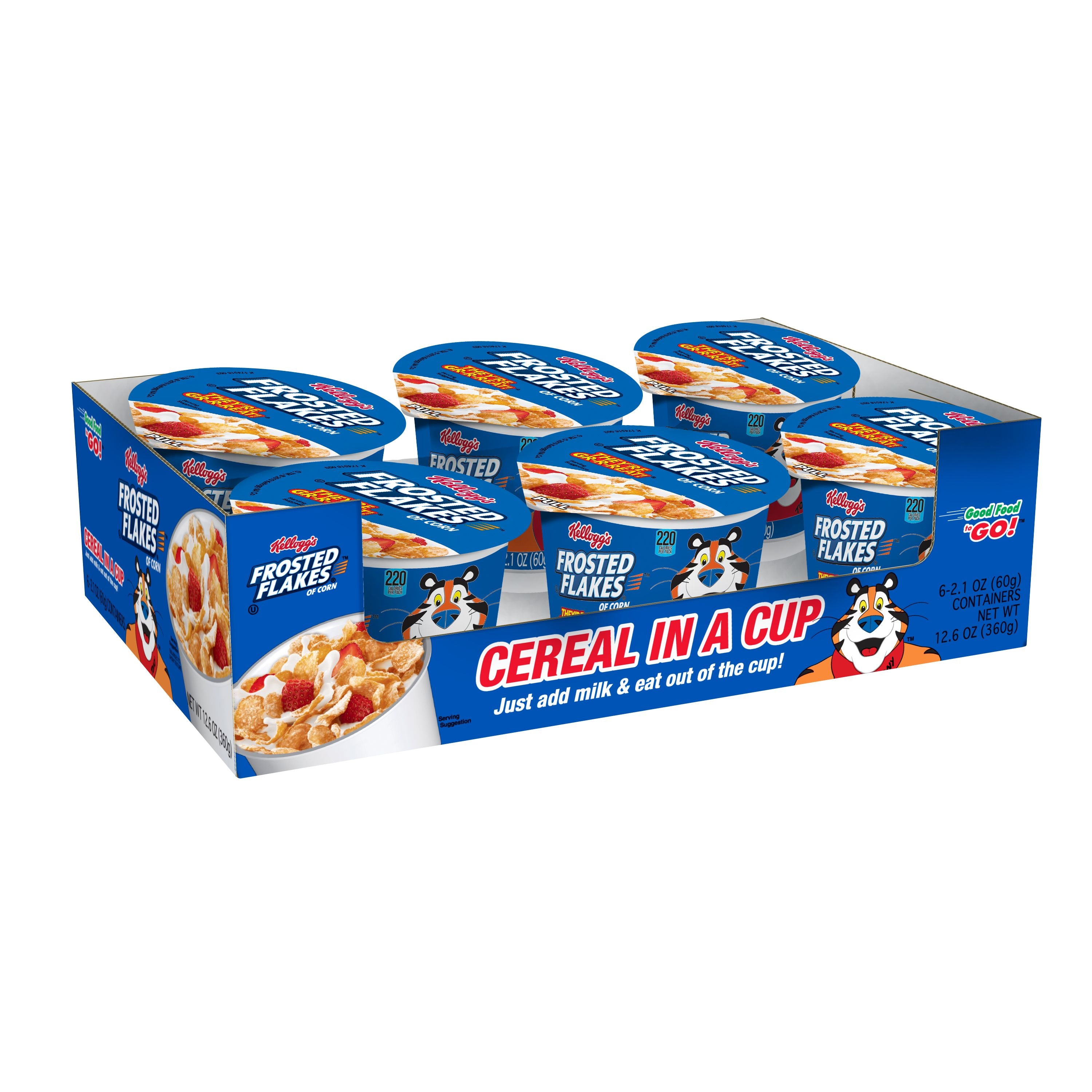 Kellogg's Frosted Flakes Cereal Original 2.1 Ounce Size - 60 Per Case.