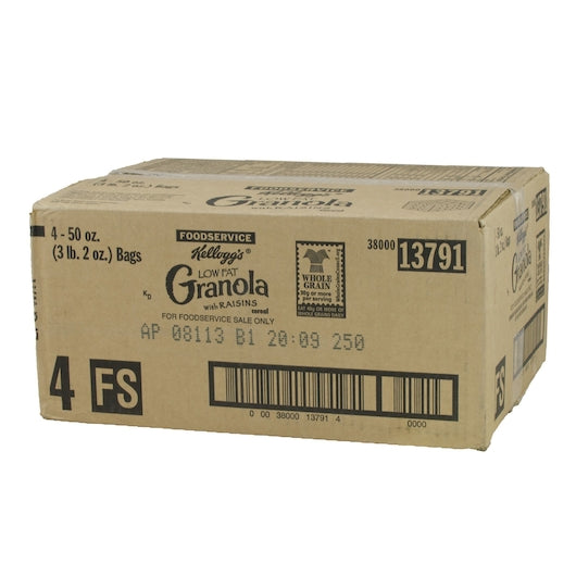 Kellogg's Low Fat Granola Cereal With Raisins 50 Ounce Size - 4 Per Case.