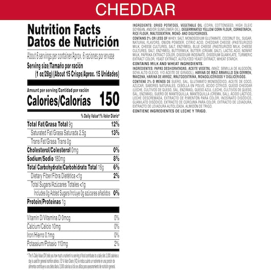 Pringles Cheddar Cheese Potato Crisp, 5.5 Ounces - 14 Per Case.