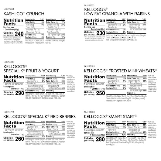 Kellogg's Wellness Variety Cereal Pack - 60 Per Case.