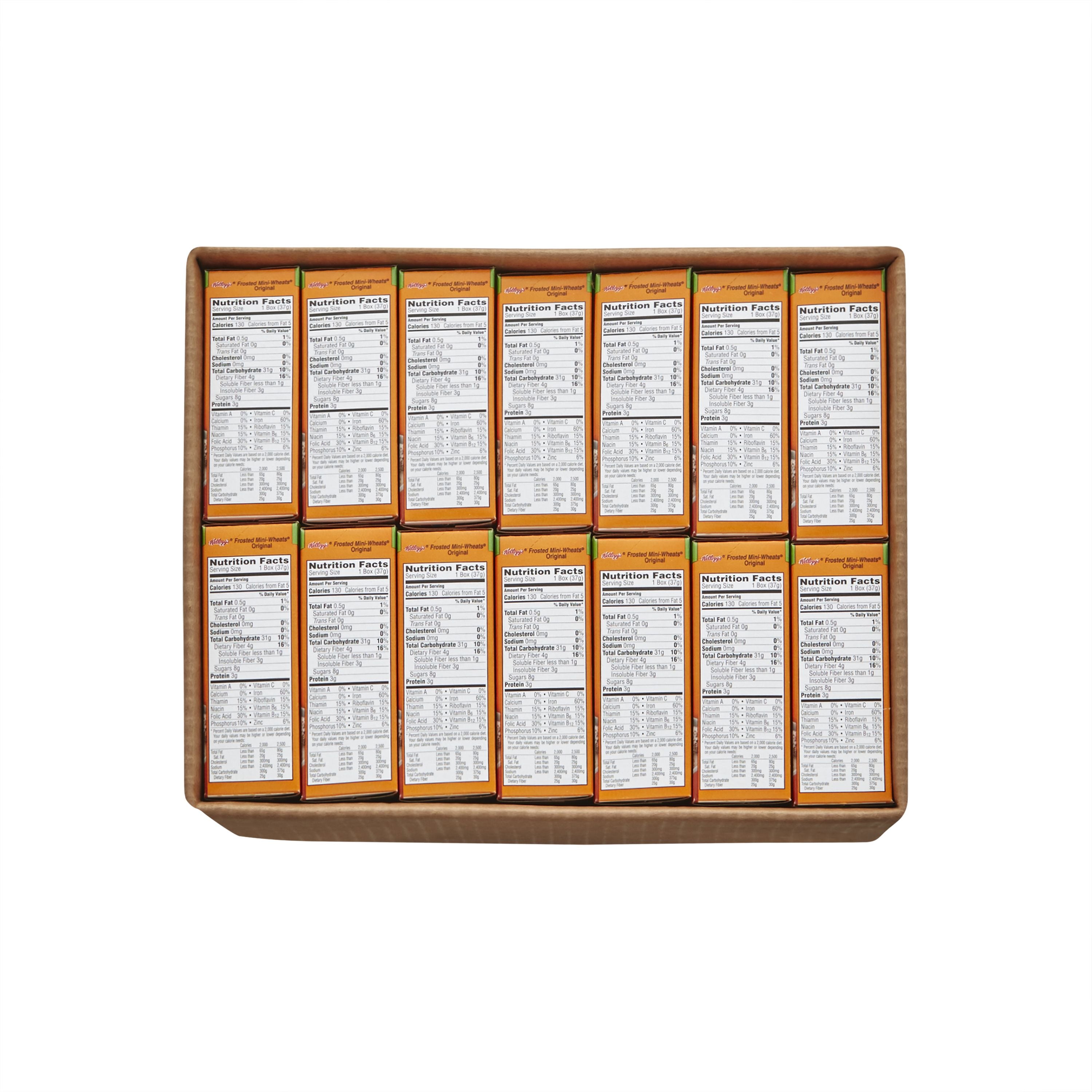 Kellogg's Mini Wheats Frosted Whole Grain Bite Size Cereal 1.31 Ounce Size - 70 Per Case.