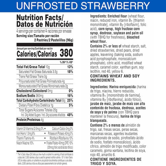 Kellogg's Pop Tarts Strawberry, 13.5 Ounce Size - 12 Per Case.