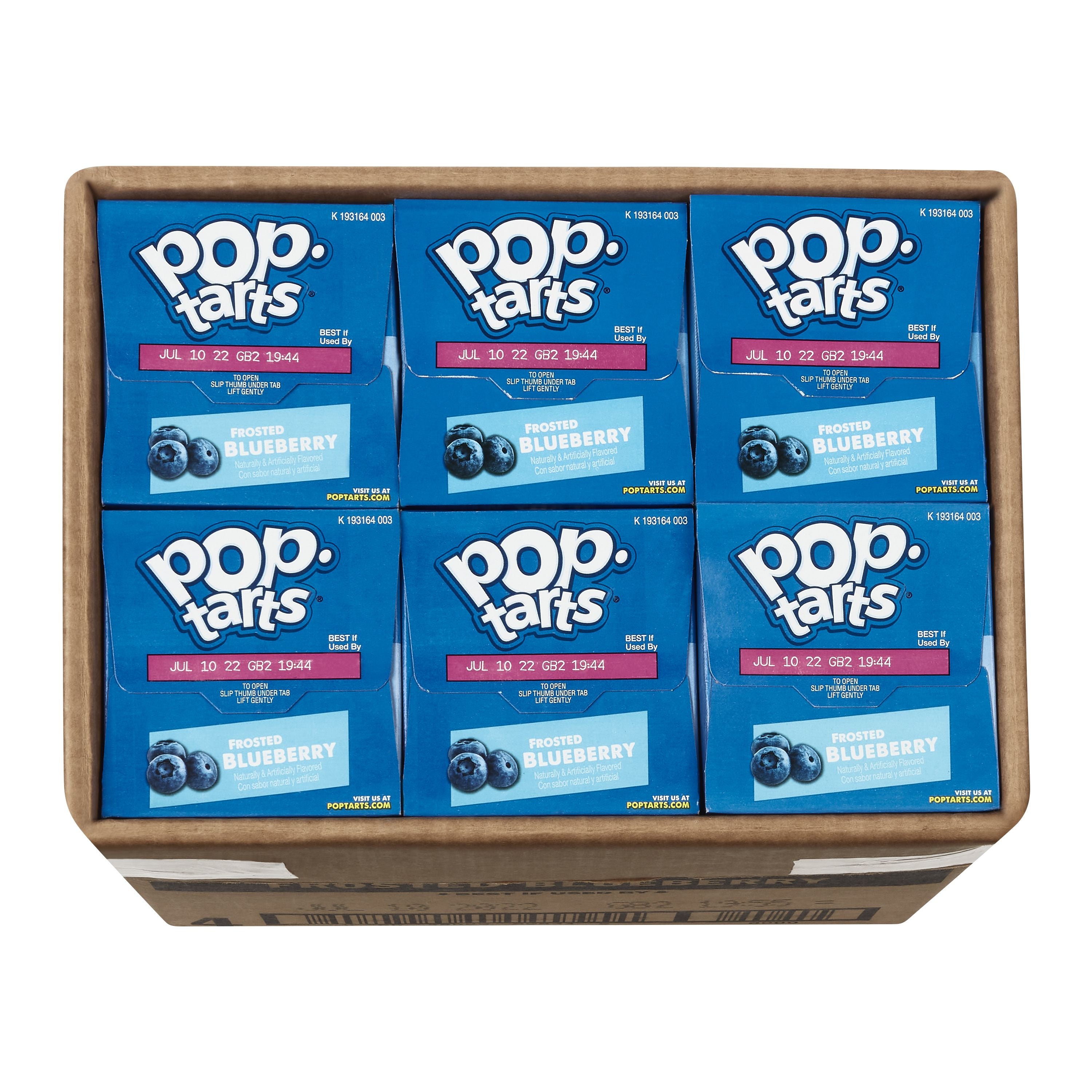 Kellogg's Pop Tarts Frosted Blueberry 13.5 Ounce Size - 12 Per Case.