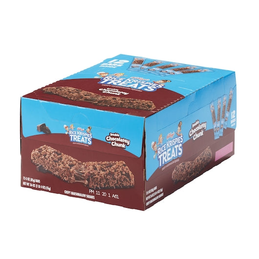 Kellogg's Rice Krispies Treats Squares Double Chocolate Chunk 3 Ounce Size - 72 Per Case.