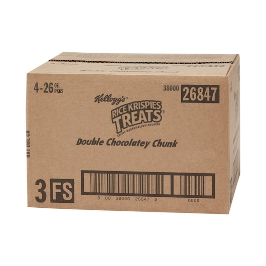 Kellogg's Double Chocolate Chunk Rice Krispie Treats Bar 1.3 Ounce Size - 80 Per Case.