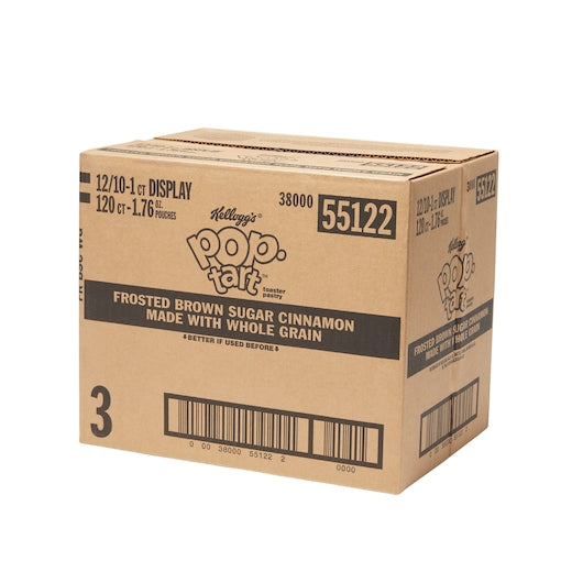 Kellogg's Pop Tarts Whole Grain Frosted Brown Sugar Cinnamon 1.69 Ounce Size - 120 Per Case.
