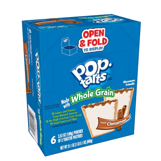Kellogg's Pop Tarts Whole Grain Frosted Brown Sugar Cinnamon 3.3 Ounce Size - 72 Per Case.