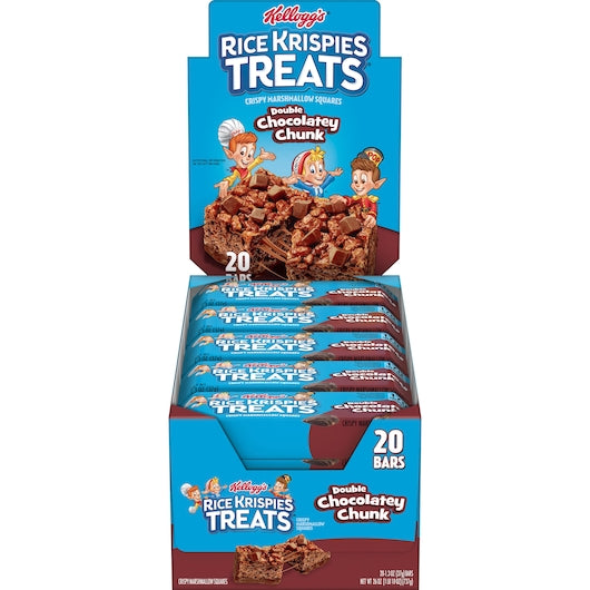 Kellogg's Double Chocolate Chunk Rice Krispie Treats Bar 1.3 Ounce Size - 80 Per Case.