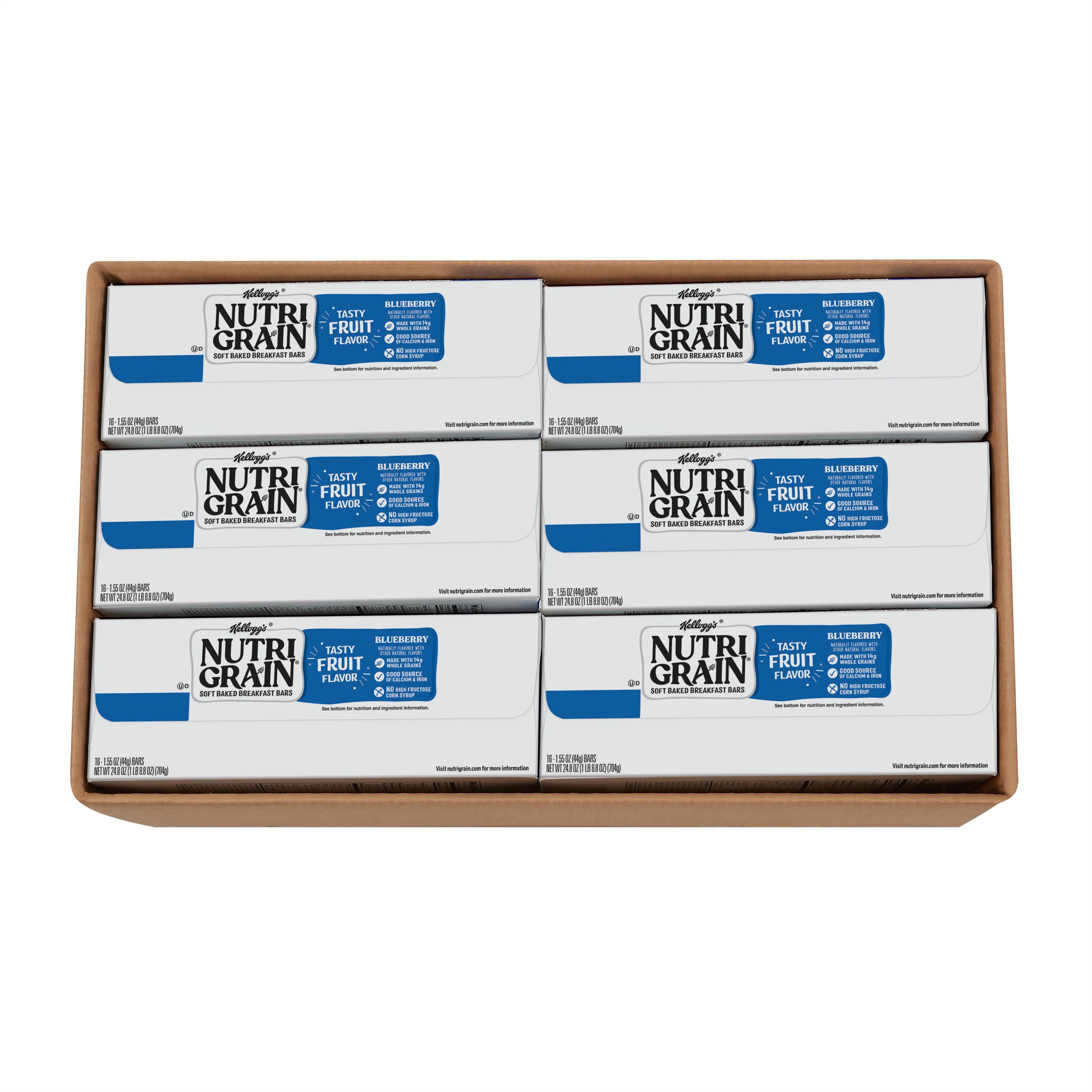 Kellogg's Nutri Grain Soft Baked Breakfast Bars Blueberry 1.55 Ounce Size - 96 Per Case.
