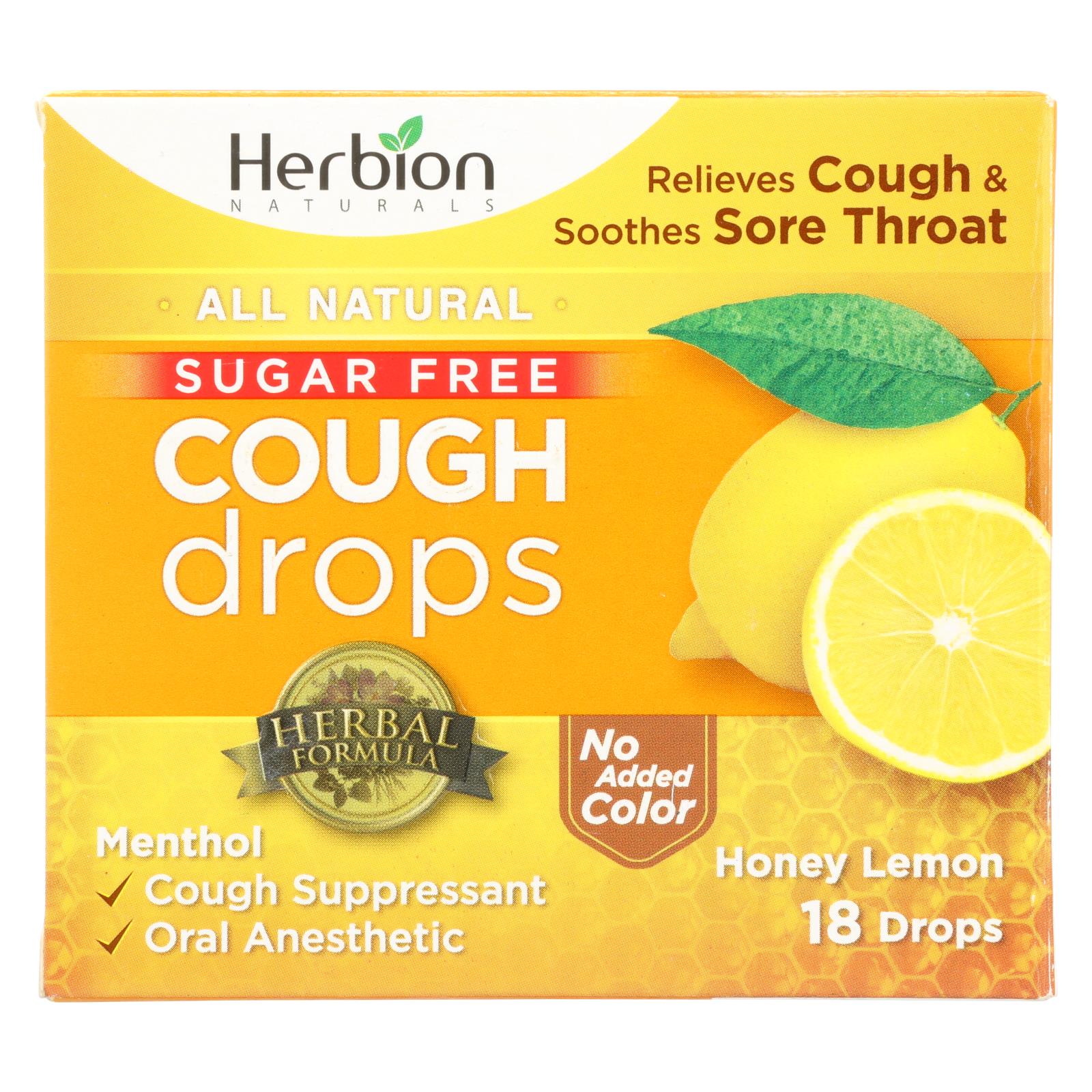 Herbion Naturals Honey Lemon Cough Drops - 1 Each - 18 Count