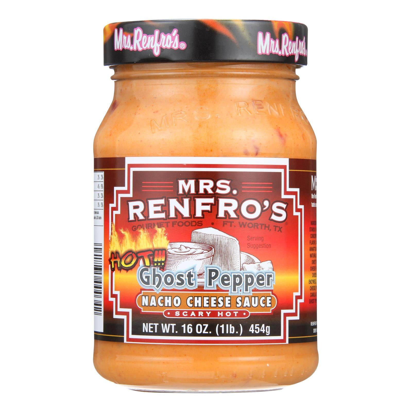 Mrs. Renfro Ghost Pepper Nacho Cheese Sauce - Case of 6 - 16 Ounce